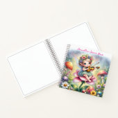 バイオリンのきのこかわいいアニメの少女 ノートブック (内部)