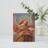 バイオリンのはがきを持つ天使 ポストカード (スタンド正面)