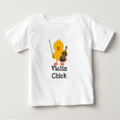 バイオリンのひよこの乳児のティー ベビーTシャツ (正面)