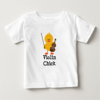 バイオリンのひよこの乳児のティー ベビーTシャツ
