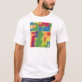 バイオリンのカラーブロック Tシャツ