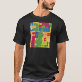バイオリンのカラーブロック Tシャツ