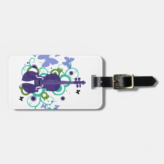 バイオリンのギフト荷物のラベル広告あなた自身の名前 ラゲッジタグ (正面横)