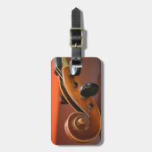 バイオリンのクラシカルなひもでつながれた楽器 ラゲッジタグ (正面縦)