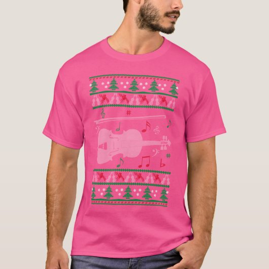 バイオリンのクリスマスの友達 Tシャツ (正面)