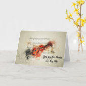 バイオリンのグリーティングカード カード (黄色い花)