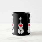 バイオリンのコーヒー・マグ ツートーンマグカップ (中央)