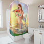 バイオリンのシャワー・カーテンのファンタジーの人魚の演劇 シャワーカーテン (インサイチュ)