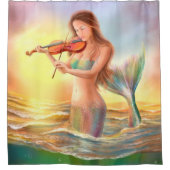 バイオリンのシャワー・カーテンのファンタジーの人魚の演劇 シャワーカーテン (正面)