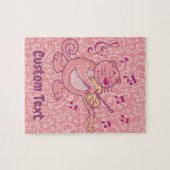 バイオリンのジグソーピンク猫パズル ジグソーパズル (横)