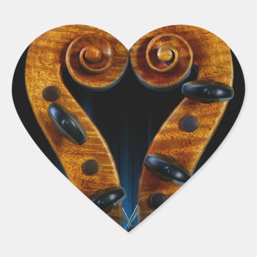 バイオリンのスクロールペグハート ハートシール (正面)