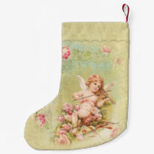 バイオリンのバラを遊ぶパーソナライズな天使 スモールクリスマスストッキング (裏面)