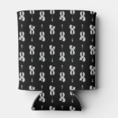 バイオリンのパターン – 白黒 缶クーラー (裏面)