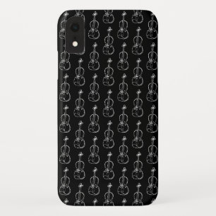 バイオリンのパターン – 白黒 iPhone XRケース
