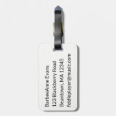 バイオリンのパーソナライズ荷物タグ ラゲッジタグ (裏面縦)