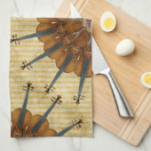 バイオリンのヒマワリ キッチンタオル (四つ折り)