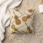 バイオリンのプリントパターン クッション (ブランケット)