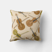 バイオリンのプリントパターン クッション (裏面)