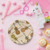 バイオリンのプリントパターン ペーパープレート (パーティー)