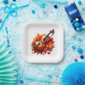 バイオリンのベッドの葉中 ペーパープレート (パーティー)