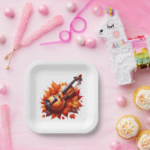 バイオリンのベッドの葉中 ペーパープレート (パーティー)