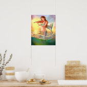 バイオリンのポスターで美し遊い人魚 ポスター (キッチン)