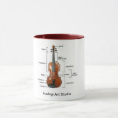 バイオリンのマグのブラウンの信号器 マグカップ (中央)