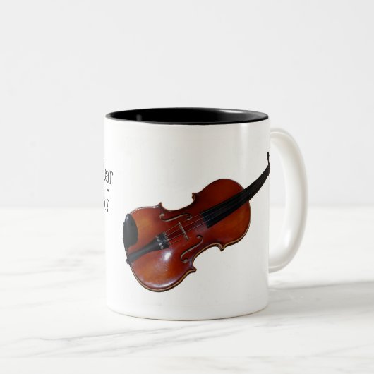 バイオリンのマグ-音楽を聞くことができますか。 ツートーンマグカップ (正面右)