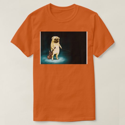 バイオリンのマスクをした犬 Tシャツ (デザイン正面)