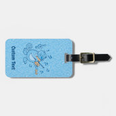 バイオリンのラゲッジタグ付きブルー猫 ラゲッジタグ (正面横)