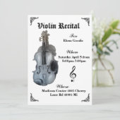 バイオリンのリサイタル招待状 招待状 (スタンド正面)