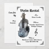 バイオリンのリサイタル招待状 招待状 (正面/裏面)
