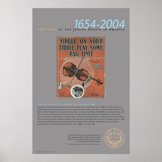 バイオリンの上でYdleは…，楽譜， 1909 ポスター (正面)