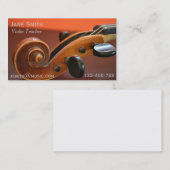 バイオリンの先生のひもの楽器音楽個人教師 名刺 (正面/裏面)