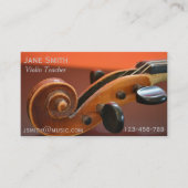 バイオリンの先生のひもの楽器音楽個人教師 名刺 (正面)