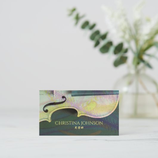 バイオリンの先生のミュージシャンの芸術家のLuthierの中国語 名刺 (スタンド正面)
