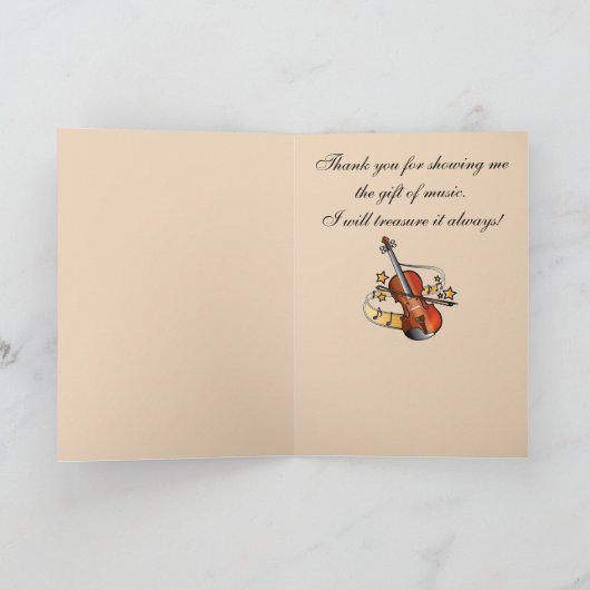 バイオリンの先生は感謝していしています サンキューカード (内部)