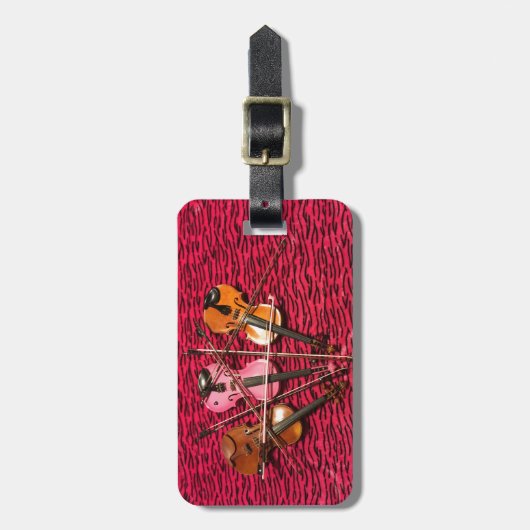バイオリンの写真のギフト ラゲッジタグ (正面縦)