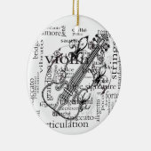 バイオリンの単語の雲のオーナメント セラミックオーナメント (右)