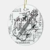 バイオリンの単語の雲のオーナメント セラミックオーナメント (左)