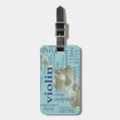 バイオリンの単語 ラゲッジタグ (正面縦)