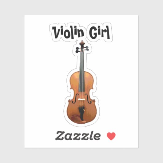 バイオリンの女の子の音楽かわいいやる気を起こさせる シール (シート)