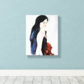 バイオリンの女の子 キャンバスプリント (インサイチュ (ウッドフロア))