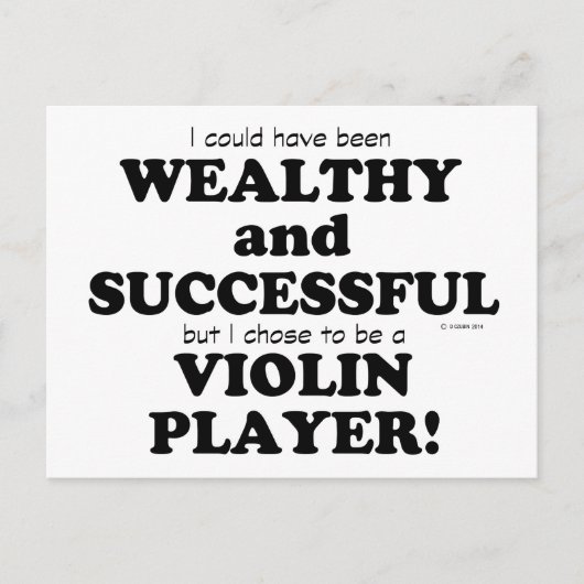 バイオリンの富裕層と成功 ポストカード (正面)