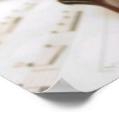 バイオリンの弓&シート音楽の写真 ポスター (角)