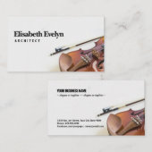 バイオリンの弦を閉じ、弓を白く付ける 名刺 (正面/裏面)