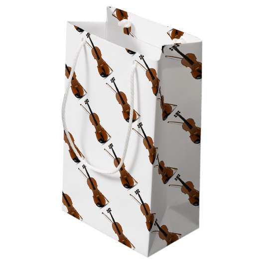 バイオリンの恋人、クラシック音楽のひもの楽器 スモールペーパーバッグ (裏面アングル)