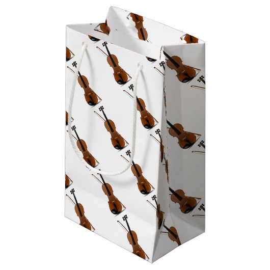 バイオリンの恋人、クラシック音楽のひもの楽器 スモールペーパーバッグ (正面アングル)