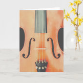バイオリンの挨拶状 カード (黄色い花)