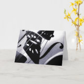 バイオリンの挨拶状 カード (黄色い花)